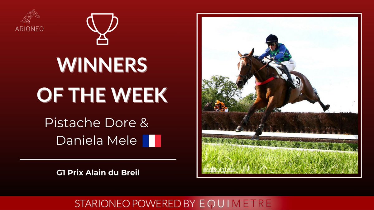 Félicitations à Daniela Mele et Pistache Dore pour la magnifique première place dans la course de Groupe 1 Prix Alain du Breil ! 👏💥🐎 #Arioneo #Equimetre #HorseDataScience #Empoweryourexpertise