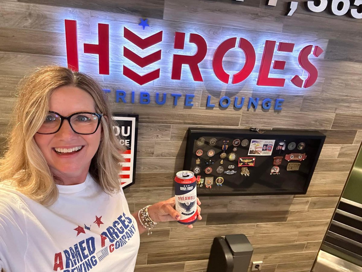 Our beer is now available on 13 @CarnivalCruise ships in HEROES tribute lounge! (Pic courtesy of AFBC Shareholder Sandra Houk) Join 10,000+ Shareholders and invest in AFBC for as little as $200! LEARN MORE: OwnArmedForcesBrewingCo.com @mchooyah @MAGAgpsmith @MajorEdPulido