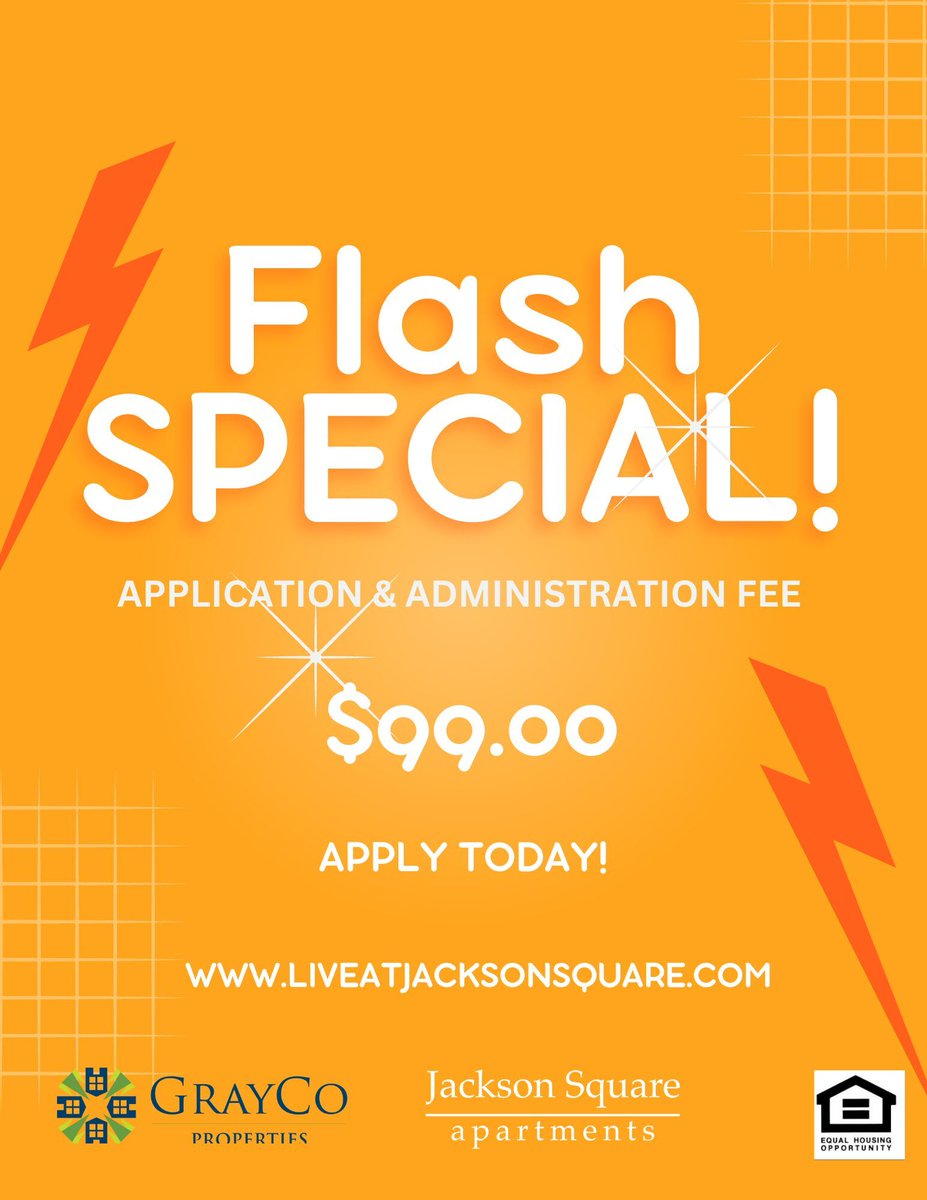 JacksonSquareGA's tweet image. A deal you do not want to miss! Apply NOW for only $99!