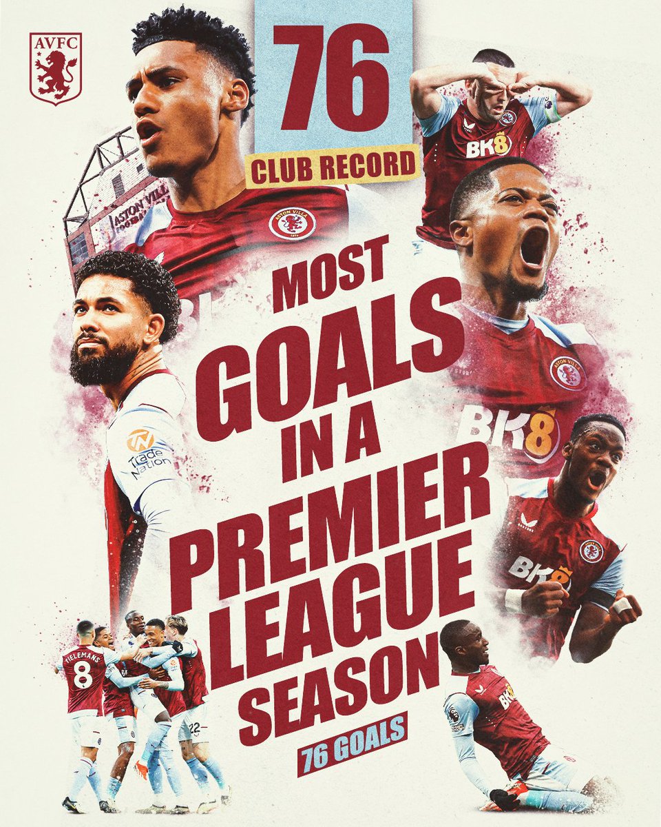 AstonVilla's tweet photo. ANOTHER record for Unai Emery’s Aston Villa. 🔥 https://t.co/4J8A0FiELX