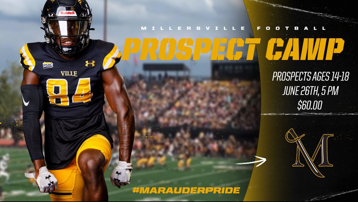 Registration is now live for the VILLE prospect camp this summer❗️ 📍Biemesderfer Stadium 🗓️Wednesday, June 26th ⏰5:00 PM 🔗 millersvillefootball.totalcamps.com/shop/EVENT