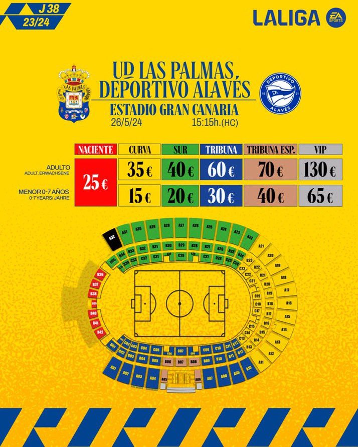 🔛 Hey fans! Online ticket sales for #LasPalmasAlavés have started. Check out this info! 👇🏽 🎟️ Ticket sales at the box office will begin on Wednesday. 🎟️ Ticket sales through ALL channels will end on Saturday at 8 PM. 🥳 And that's not all... udlaspalmas.es/en/news/online… #PíoPío