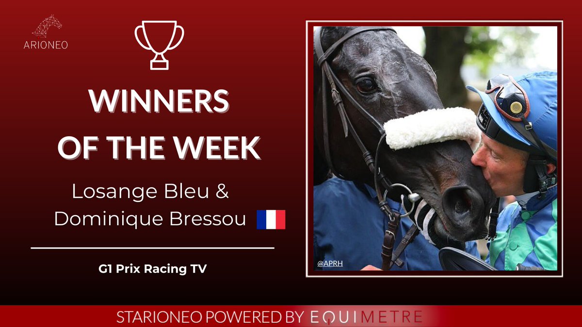 Losange Bleu et Dominique Bressou brillent à nouveau ce week-end avec une magnifique victoire dans la course de Groupe 1 Prix Racing TV. Bravo !! 💥👏🏆 #Arioneo #Equimetre #HorseDataScience #Empoweryourexpertise