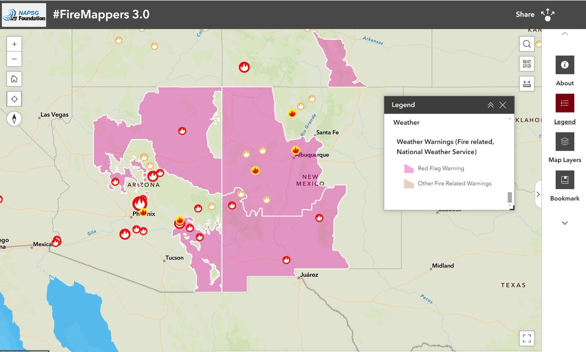 CEDRdigital's tweet photo. 🔥 Critical Fire Risk for New Mexico and Arizona today!  #FireMappers 🔥 

https://t.co/W3zSN2uPGg
https://t.co/lWcQpihebH https://t.co/2oUngYZrsp