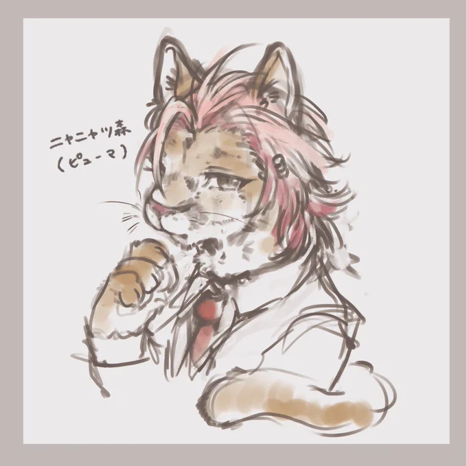 描いてしまいました 彼は大型の猫です かわいいね