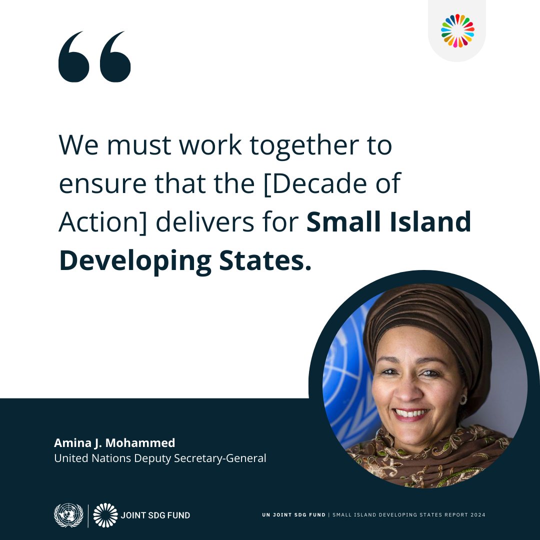 'Addressing climate change requires enhanced ambition and action, making Small Island Developing States' leadership more crucial than ever. ' - @AminaJMohammed Learn how the @UN @JointSDGFund is building resilience in #SIDS ahead of #SIDS4: jointsdgfund.org/publication/ti… #SIDSStories