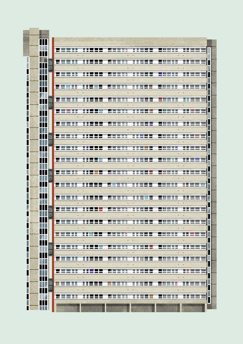 nebopeklo's tweet photo. 1/4 Do you have stories, memories, or experiences to share about the building in this image - Anniesland Court? @Rachel_Loughran is looking for contributors for an exhibition about Brutalism featuring many of the Brutalist illustrations I’ve shared here. See thread for info https://t.co/SWv3azL5lS