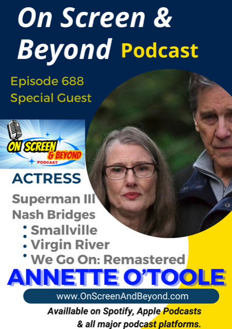 OnScreenNBeyond's tweet photo. Annette O'Toole this week on On Screen &amp; Beyond podcast.  She has been in #Smallville &amp; #VirginRiver as Hope.  She talks latest film, We Go On: Remastered, Virgin River &amp; more. Listen at this link https://t.co/ifSDLZaRvl or on your fav pod app. #annetteotoole #celebrityinterviews https://t.co/RmUrVgpqFk