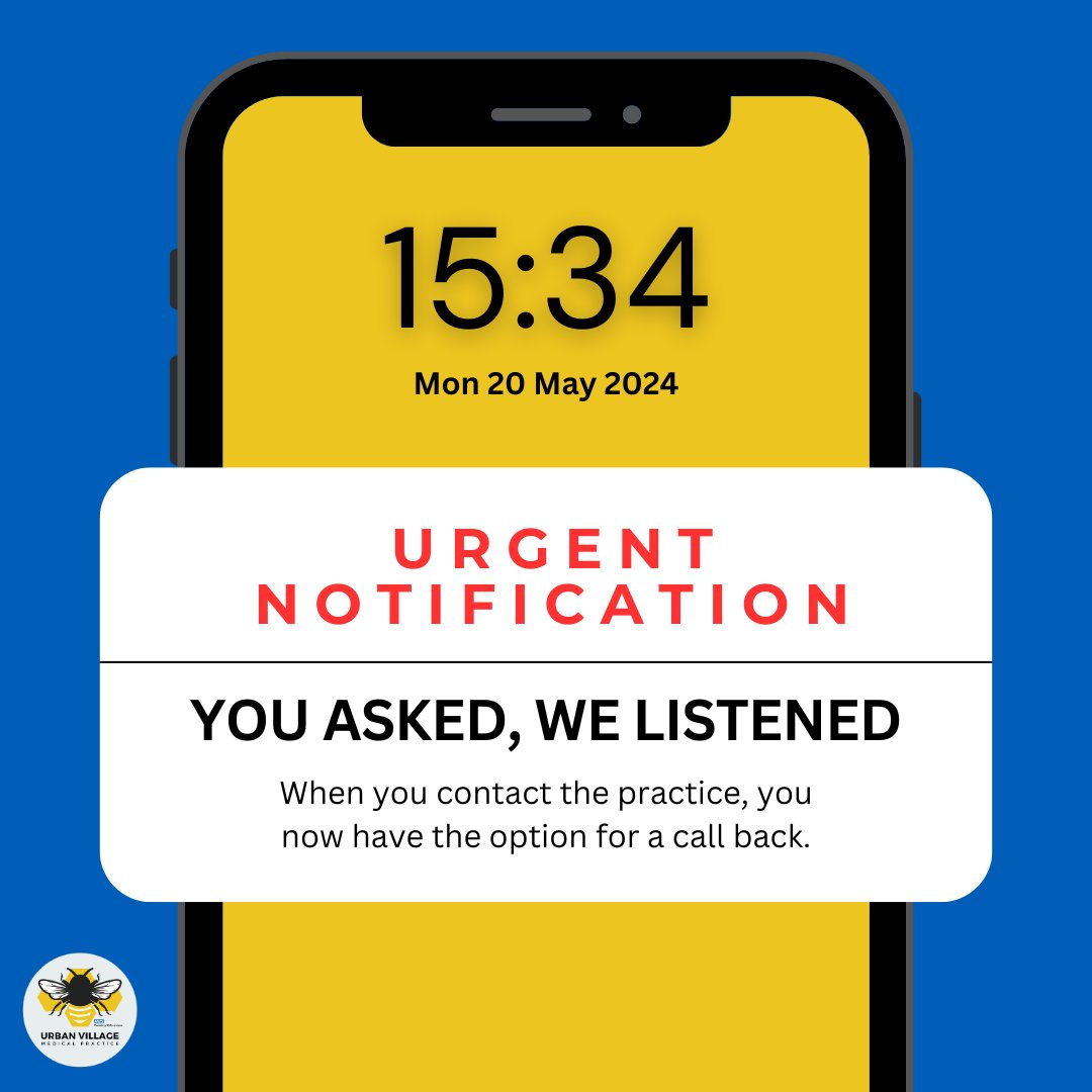 You asked, we listened! 🗣👂
We are excited to announce our new call-back phone system designed to improve your experience with us. No More Waiting on Hold: Simply select the option for a call back, and we’ll call you back as soon as possible.
#PatientCare #YourHealthOurPriority