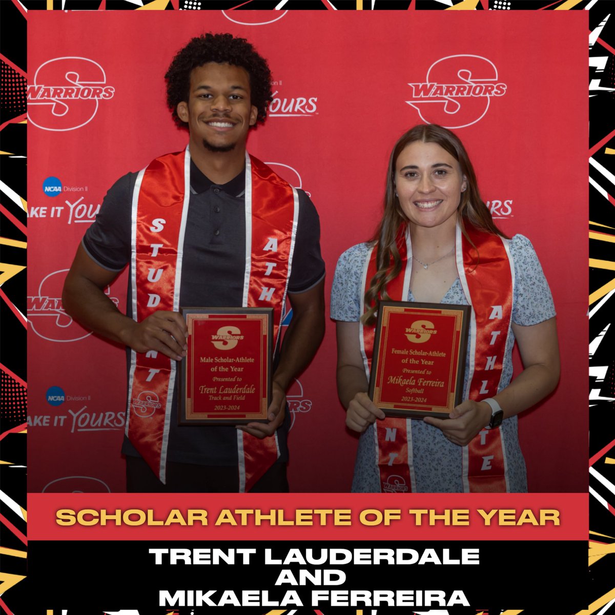 The STANYS recipients of the Male and Female Scholar Athlete Award were Trent Lauderdale and Mikaela Ferreira. #ValleyTough