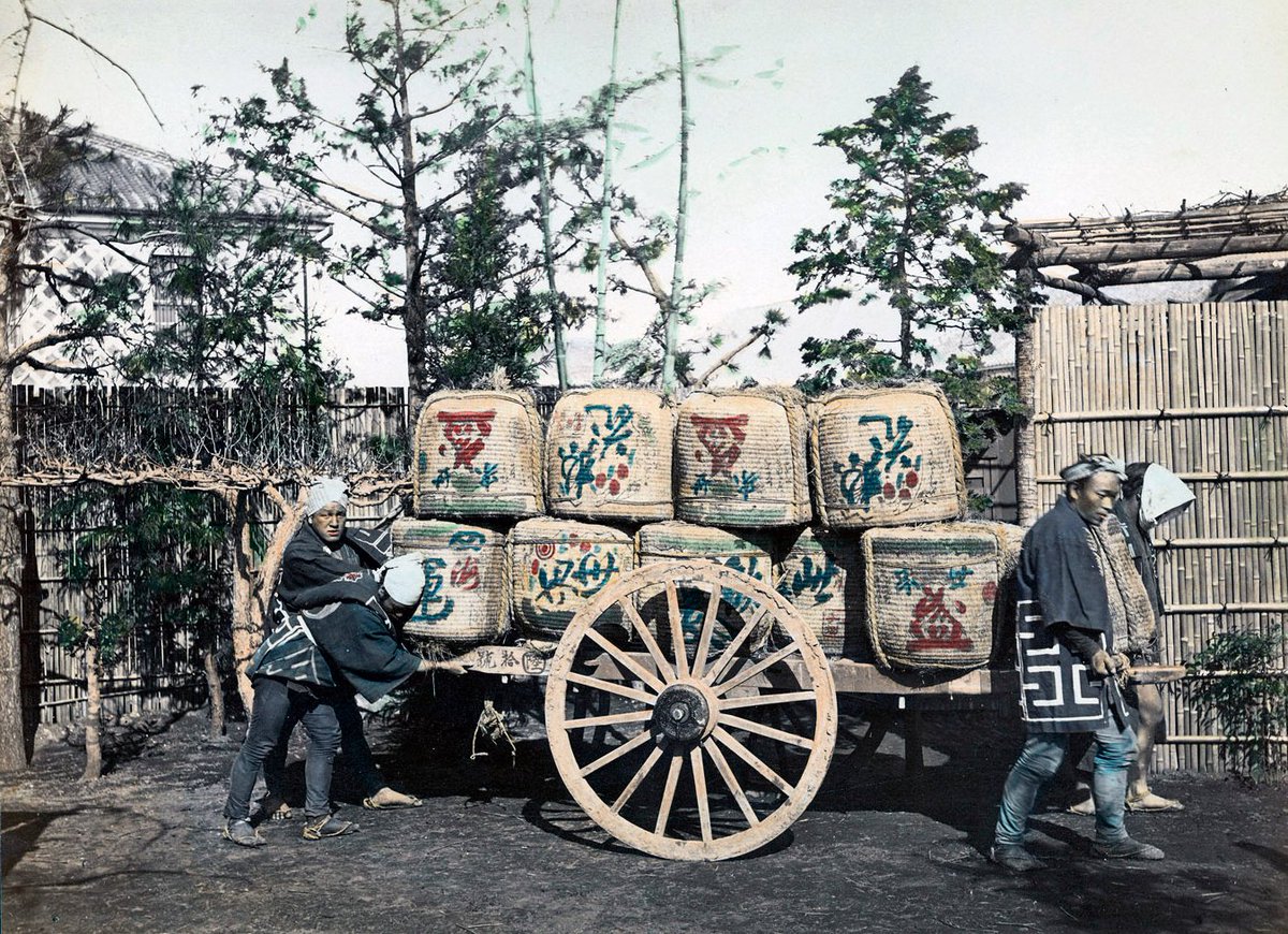 #Japan 1890s. Freight cart. #historybuffs #photography
