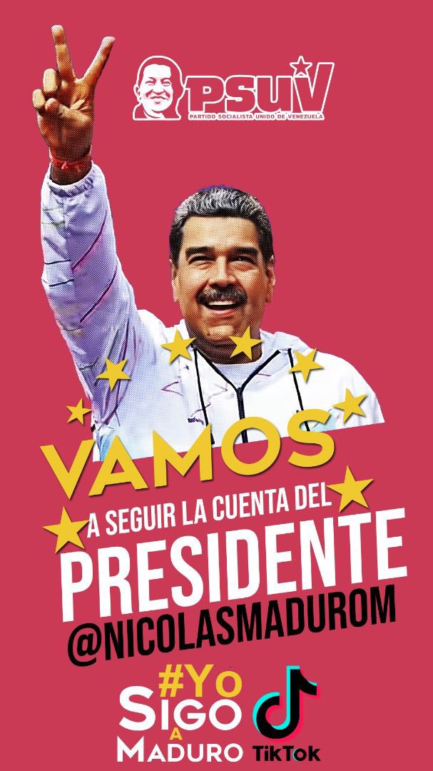 MagaGutierrezV's tweet photo. Y tú? Ya sigues la cuenta de Tik Tok del Pdte. @NicolasMaduro? Rompamos el cerco de las redes sociales #YoSigoAMaduro #ConcienciaPatriótica https://t.co/fOQNNB6neZ https://t.co/49ba5VGzUX