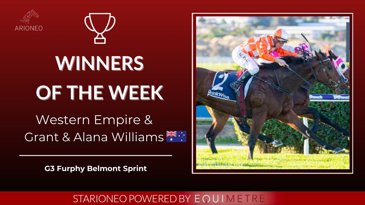 Congratulations to grant @williamsracing6 on Western Empire's victory in a fine Group 3 race. We're proud to count you among our Starioneo! 🏆👏💥 #Arioneo #Equimetre #HorseDataScience #Empoweryourexpertise
