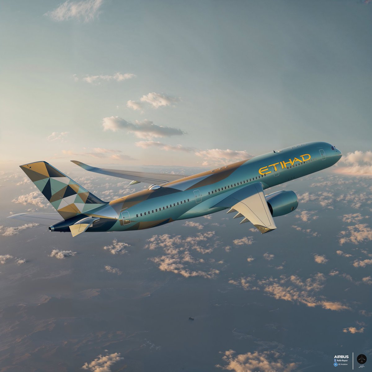 Artistry Above the Clouds: Etihad Airways redefines flying with these stunning liveries on the A350-1000.  #aviationdaily #avporn #instagramaviation #pilot #instaaviation #planespotting #plane #aviators #instaplane #boeing #airbus #aviator #pilotlife #megaplane #airplanes
