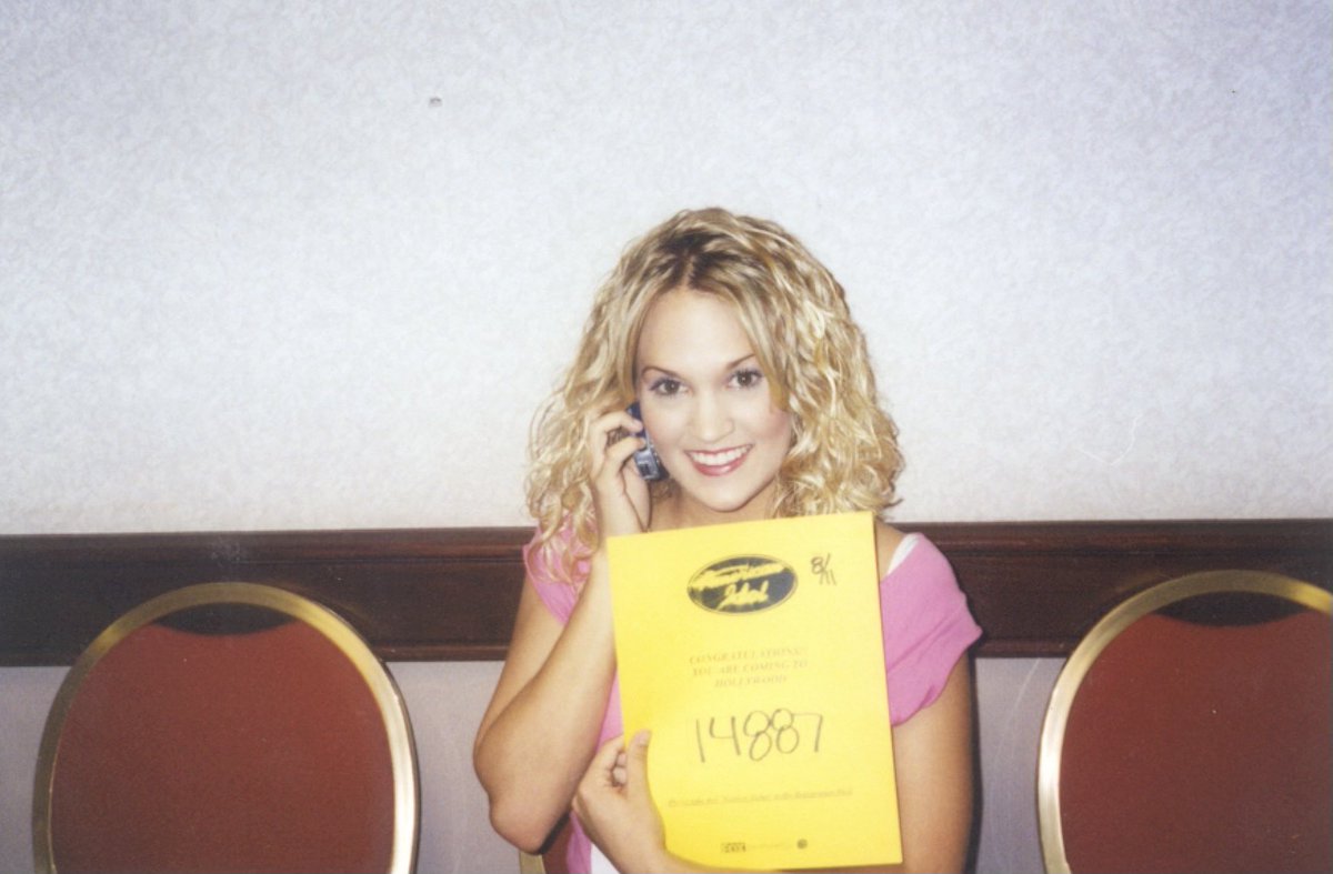 carrieunderwood's tweet image. ⭐️REFLECTION of the week: contestant number #14887 received her golden ticket to Hollywood!  I can’t believe it has been almost 20 years since auditioning for @AmericanIdol! #ReflectionOfTheWeek