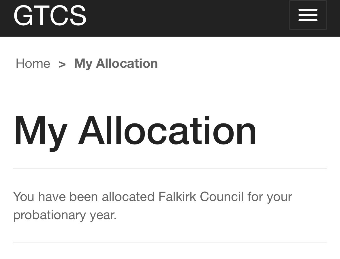One step closer!! Absolutely thrilled to get Falkirk Council for probationary year🥳🫶🏼