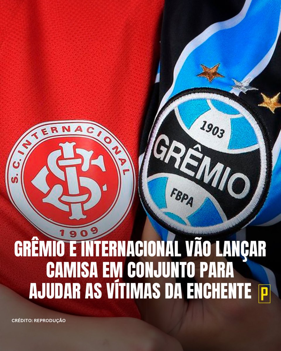 Em parceria histórica, Grêmio e Internacional estão criando uma camisa roxa, que une o vermelho do Colorado e o azul do Tricolor.

A venda deste modelo especial visa arrecadar fundos para auxiliar os afetados pelas enchentes, que, além de destruírem cidades, danificaram