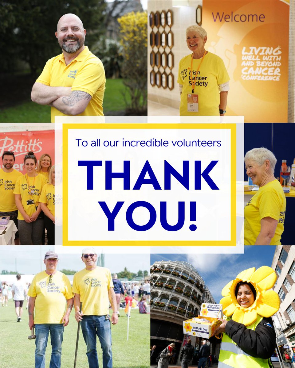 🌟 We're kicking off National Volunteering Week with a HUGE thank you to our incredible volunteers who make such a difference every day 🌟 Want to get involved? cancer.ie/volunteer Leave a message for our wonderful volunteers & let them know how much they're appreciated! 🙌