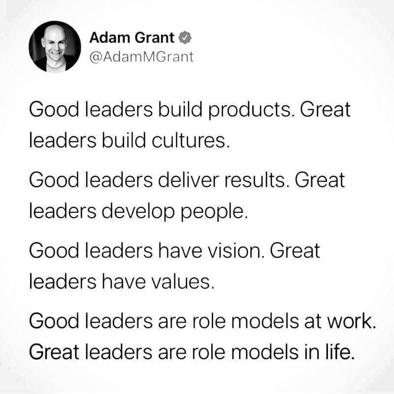 Good leaders vs great leaders