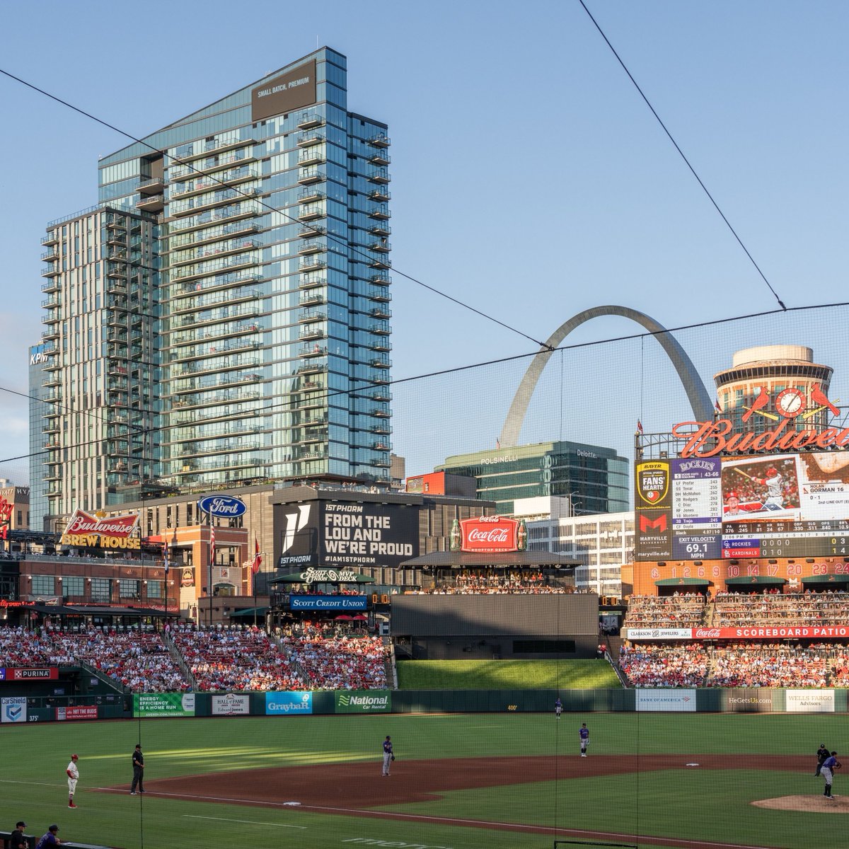 With the baseball season well underway, a @cardinals game at Busch Stadium complete with an iconic view of Downtown is a must-see during your St. Louis getaway. Begin planning your stay at the link in our bio. ⁠