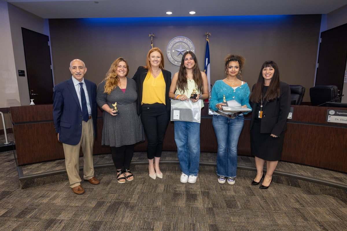 NEWS: State VASE Champions honored at May Humble ISD School Board Meeting. They were two out of 165 Gold Seal and State Champion selections by State VASE. There were more than 33,000 entries this year. #ShineALight #SendItOn READ: bit.ly/4bItlaz