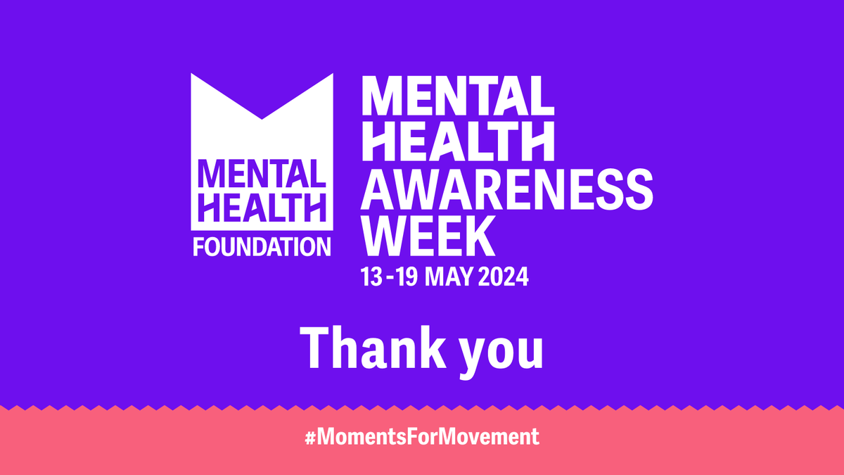 A huge thank you to everyone who has taken part in Mental Health Awareness Week in 2024. 💜 From finding and sharing your moments for movement for your mental health, to helping us raise awareness about the mental health benefits of moving more, all of this brings us closer to