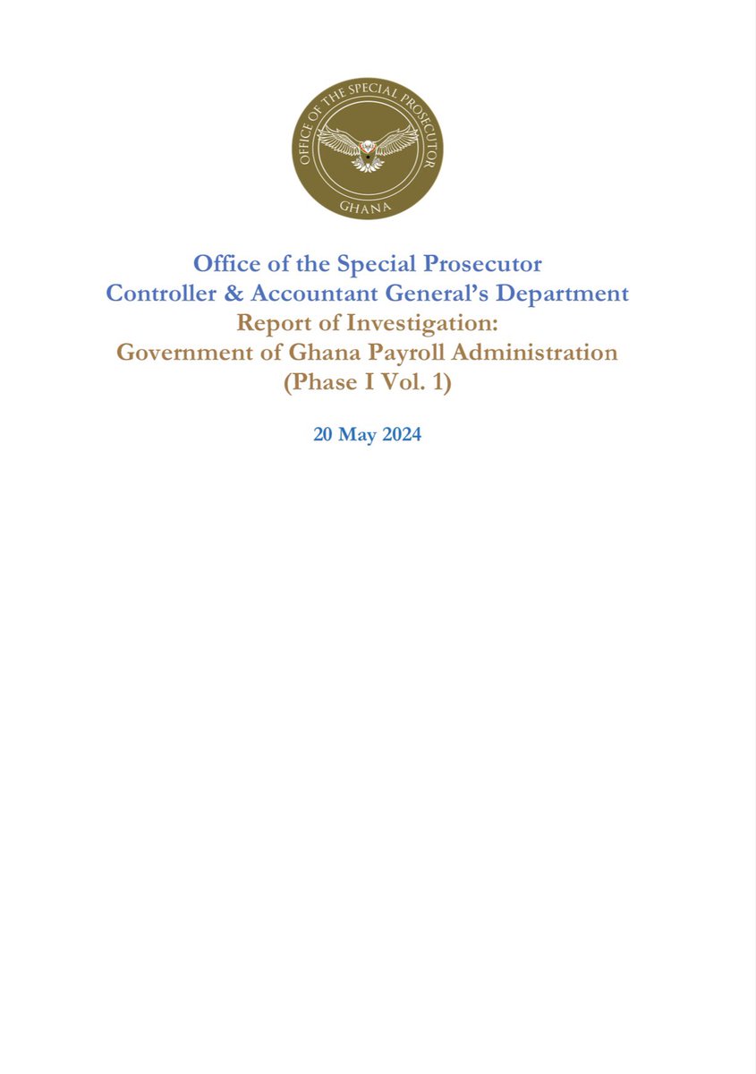 #OSP and #CAGD have released findings into the Government of Ghana Payroll Administration. By blocking payments and removing the corresponding individuals from the Government Payroll, the Republic saved GHC34,249,737.60 for the 2024 financial year. For the full report, click