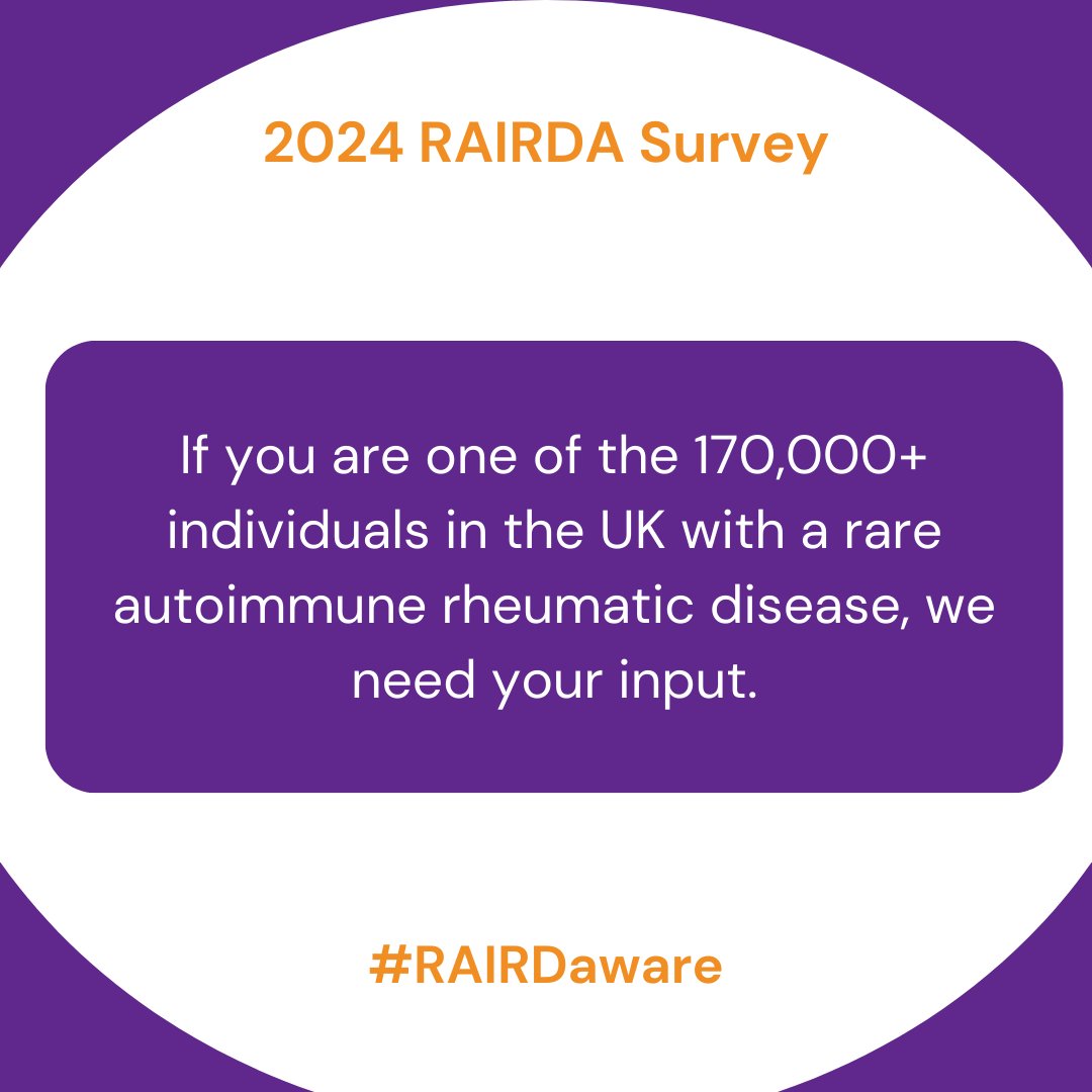 This is the final week to complete our RAIRD survey! Share your experiences and help us improve care: ipsos.uk/RAIRDAsurvey20… #RAIRDaware #PatientVoice @LUPUSUK @WeAreSRUK @vascuk #BSSA