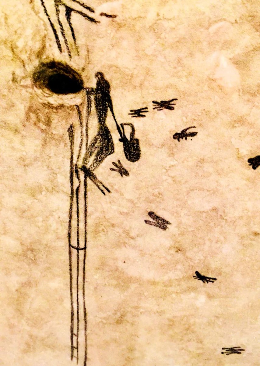 The oldest recorded evidence of honey collecting, found in the Cuevas de la Araña near Bicorp, Spain, is estimated to be between 8,000 to 10,000 years old. 

This Mesolithic cave painting depicts a person climbing to reach a wild bees' nest, with bees flying around and honeycombs