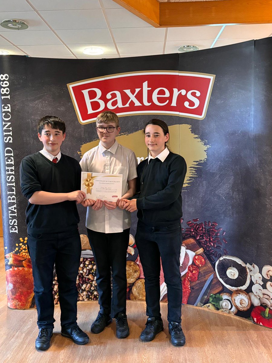 Today at the Hospitality and Tourism Academy, the final of the Baxter's Soup Challenge took place.🍲 And after a lot of soup tasting the judges had chosen their winners.. 🏆Congratulations to 'The Lucky Four' from Milne's High School who were the 2024 Winners!!🏆
