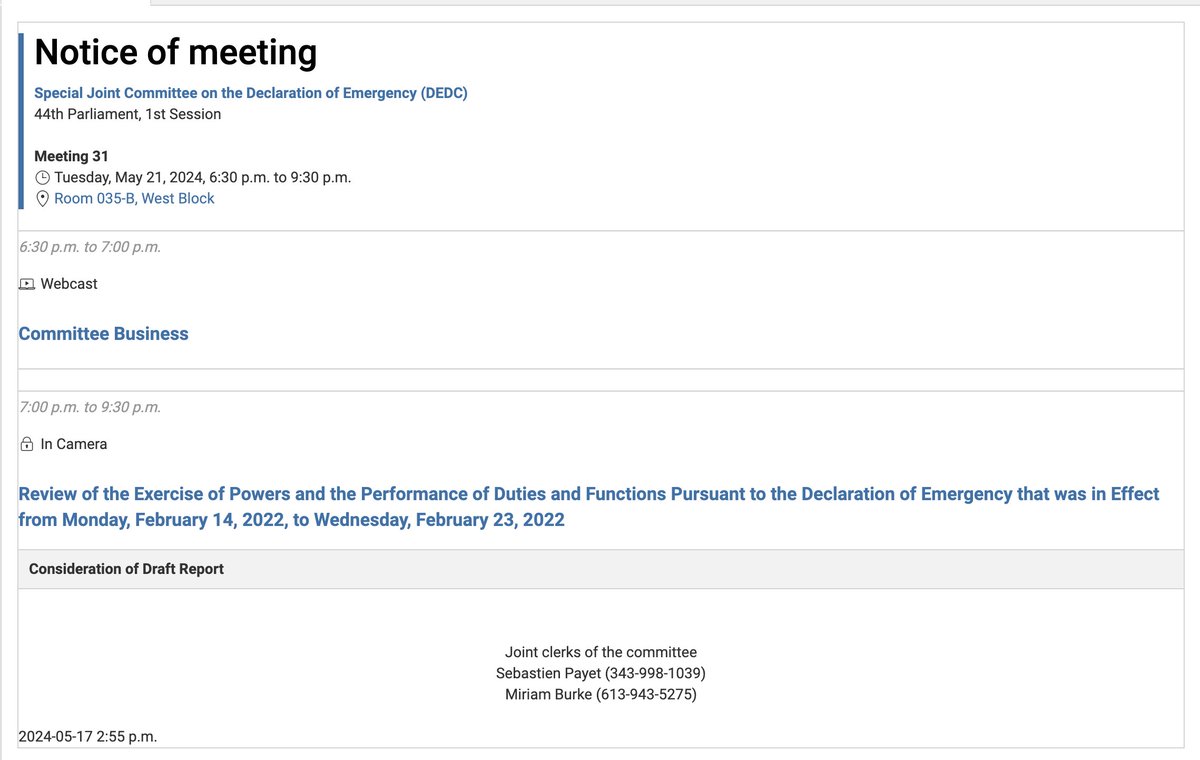 On Saturday @karinagould publishes a bit warning about the potential of @PierrePoilievre subverting Charter Rights On Tuesday the Parliamentary Committee meets to continue investigating the Liberal Govt subverting Charter Rights🤡