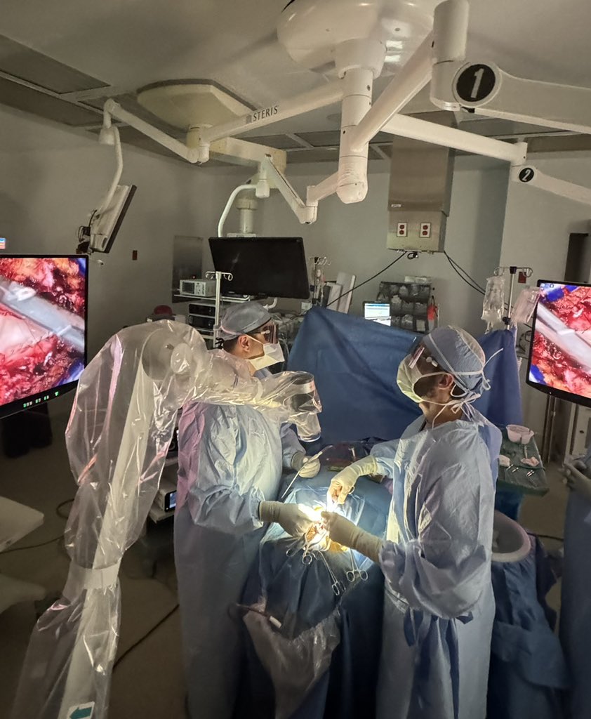 As part of our skull base fellowship curriculum, our fellow @ShadiBsatMD uses a 3D exoscope technology for certain surgeries, which improves neck ergonomics promoting a more relaxed surgical posture. @DrBadihAdada @CCFL_BrainTumor @CleClinicNS @CleveClinicFL @NASBSorg