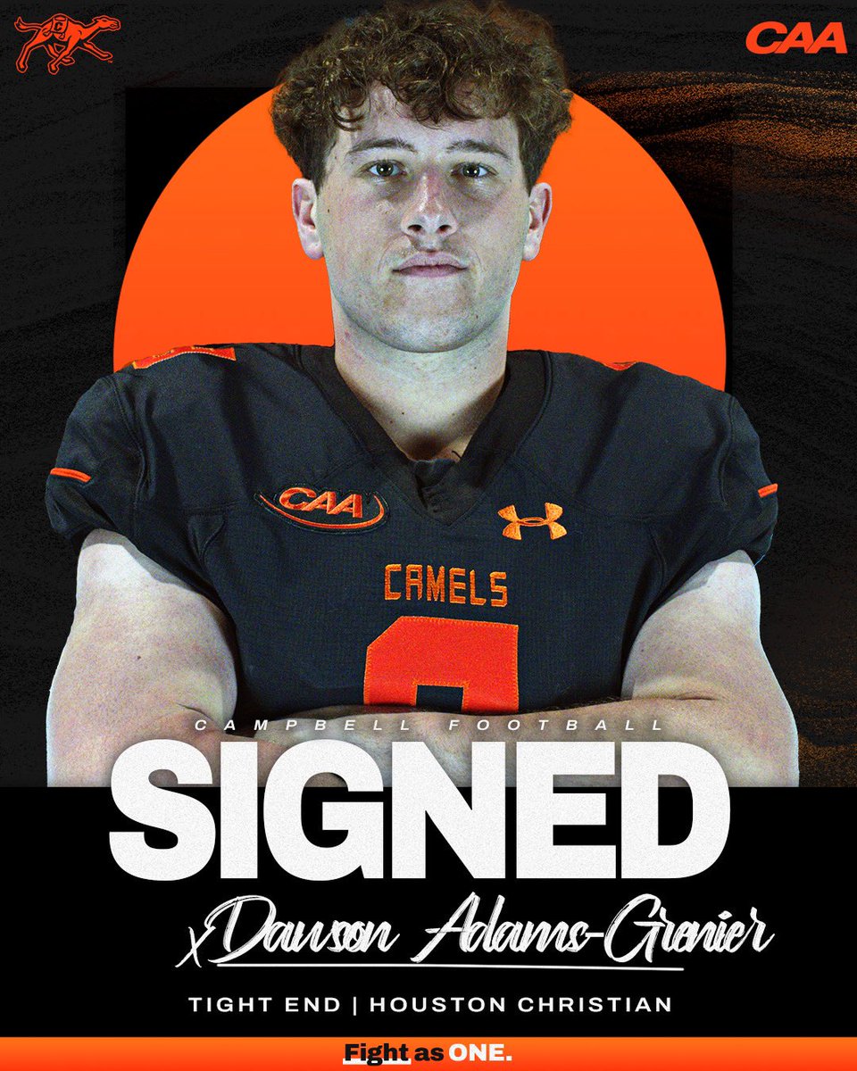 𝓢𝓲𝓰𝓷𝓮𝓭 ✍️

Welcome to The Creek, <a href="/DawsonAG_/">Dawson Adams-Grenier</a>! #SIGNED 

#FightAsONE | #RollHumps 🐪🏈