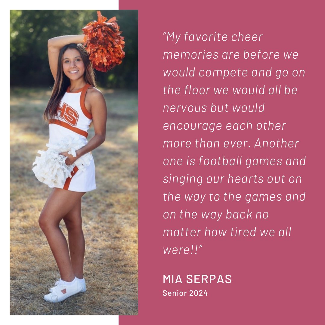 Our Senior Spotlight today is on Mia Serpas! Thank you Mia for all the hard work and dedication to Westwood Cheer the past 4 years. We wish you all the best at Texas State. We will miss you so much! #eatemupcats🐾
