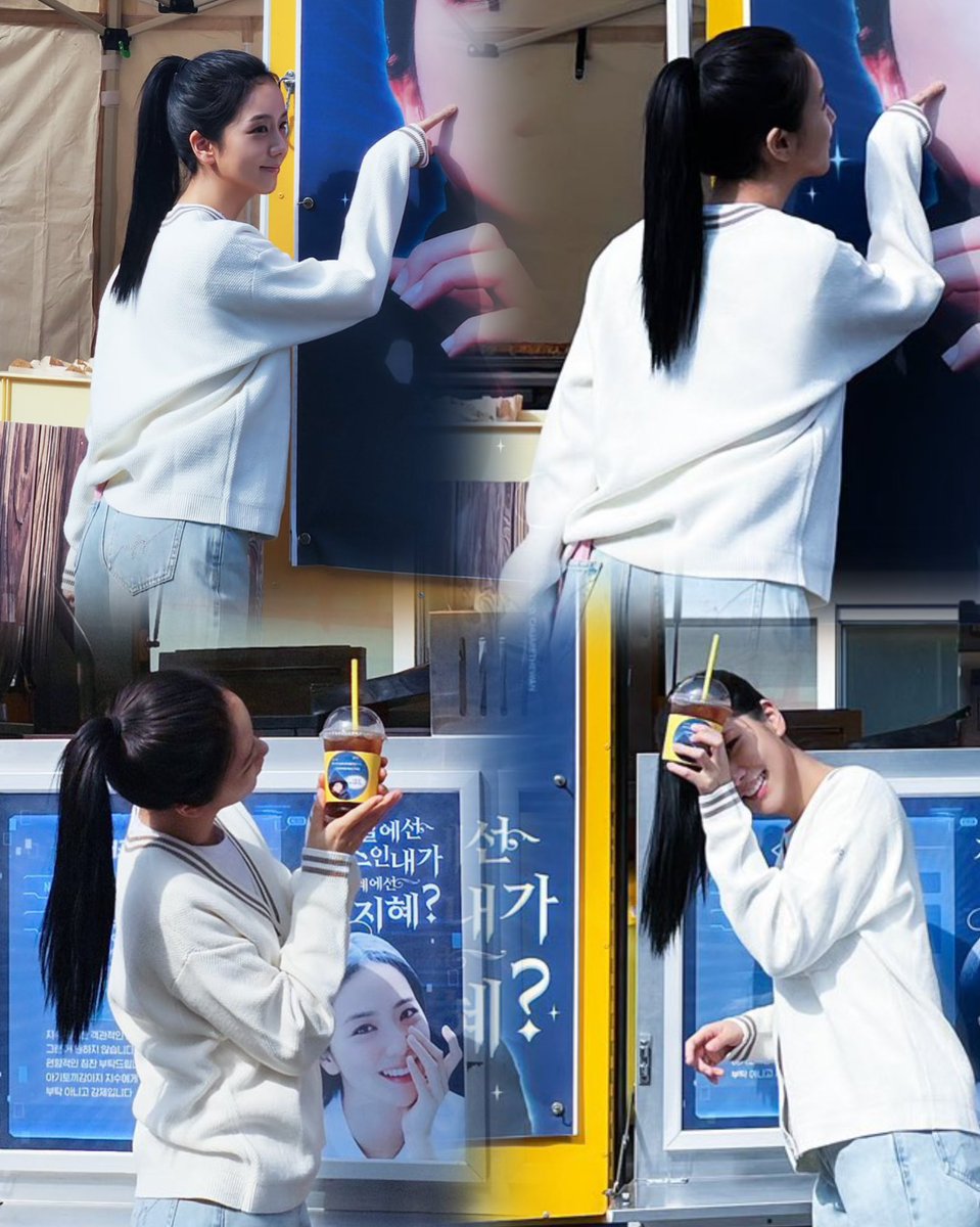 JISOO with her food truck 🤍