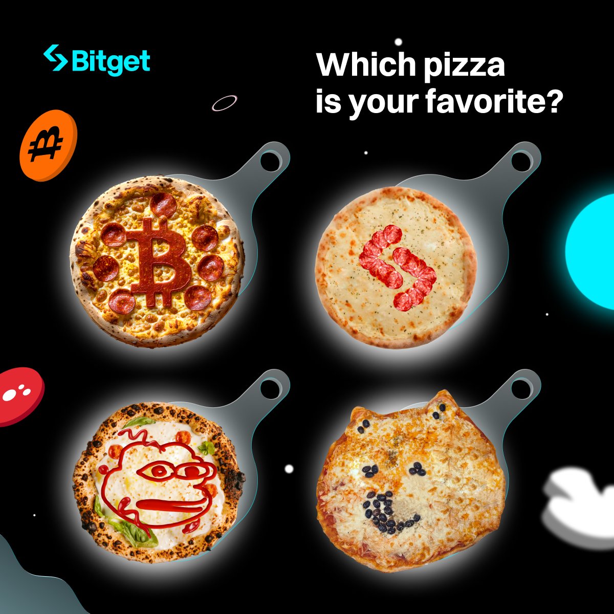 Baking some special pizza flavor this year 🍕
 
Which one is your favorite? 👇
 
#BitgetPizzaDay