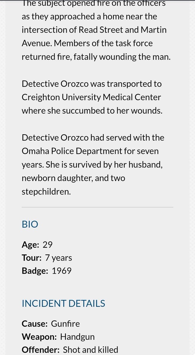 Honor The Fallen. Today we remember Omaha Police Detective Kerrie Orozco who was shot and killed in the line of duty on this day in 2015.