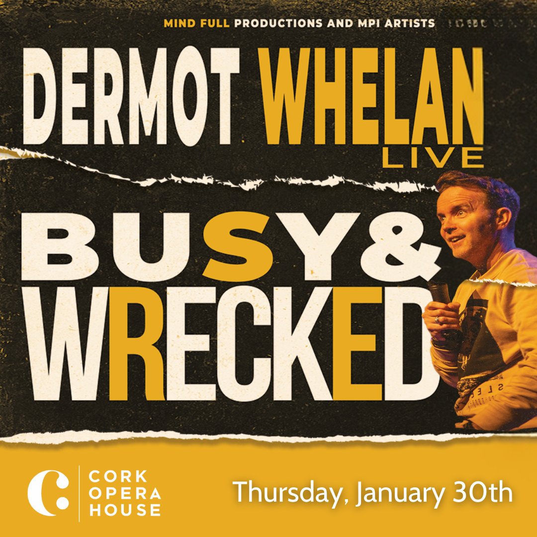 After his sell-out Mind Full Tour, Comedian, Author, Podcaster and Meditation Expert Dermot Whelan is back with a hilarious and enlightening brand-new show! Dermot Whelan - Busy & Wrecked Thursday, 30 January 2025 | 8PM Tickets €33.50* on sale Friday, 24 May at 10AM.