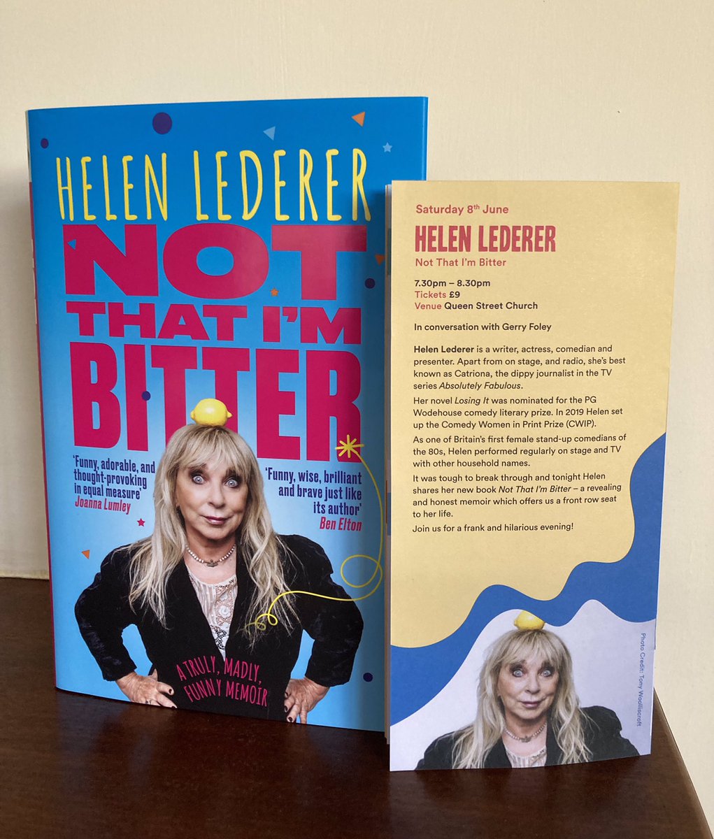 #Scarborough preparing a BIG welcome for top comedian @HelenLederer in conversation with @GerryFoleyTV Sat 8 June, 7.30pm. Hurry for tickets here- ticketsource.co.uk/ymcascarboroug… @ScarboroughWeb @scifiscarbs @TheScarboroNews #memoirs #comedy #funny