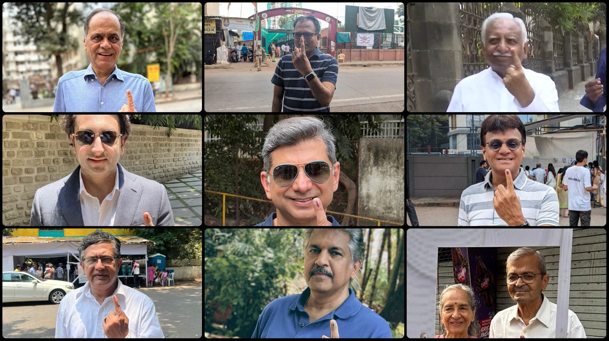 India’s top financial leaders, including Ratan Tata, Anand Mahindra, Shaktikanta Das, step out to vote in the fifth phase of Lok Sabha elections. #LokSabhaElections2024 buff.ly/3yoYdhU