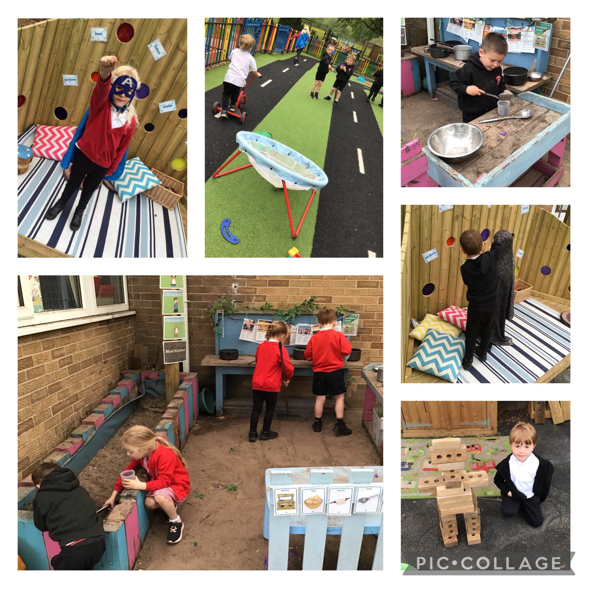 What a lovely morning reception children have had in our outdoor classroom. So far we have been exploring the mud kitchen, dressing up as our favourite characters, building using the large foam bricks and lots more! #CFLPtrust #knypersleylovestoexplore