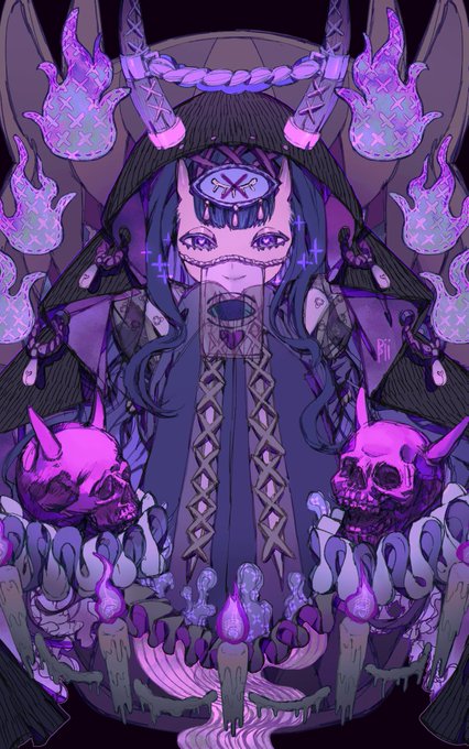 「ロングヘアー 紫」のTwitter画像/イラスト(新着)