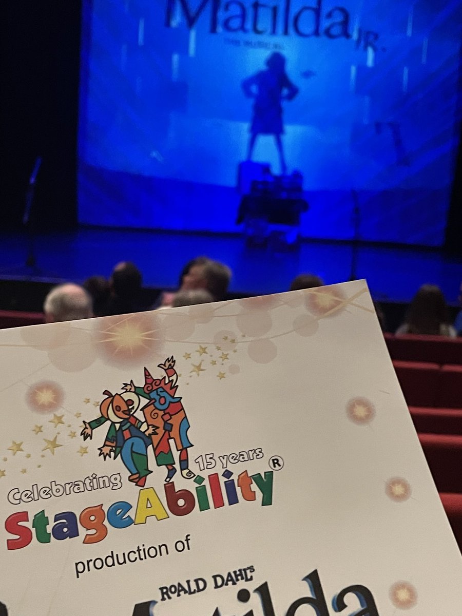 Looking forward to seeing Sarah in Matilda Jr the musical this afternoon. A sellout StageAbility show at the Whitty Theatre.  #stageability