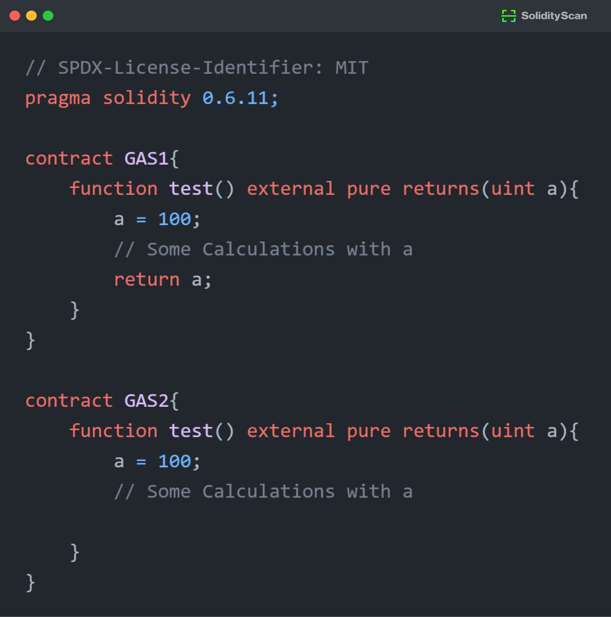 Spot the contract that's a gas-saver!

Join the #FindTheBug challenge and show off your smart contract expertise!

#BugHunt #SmartContract #CyberSecurity