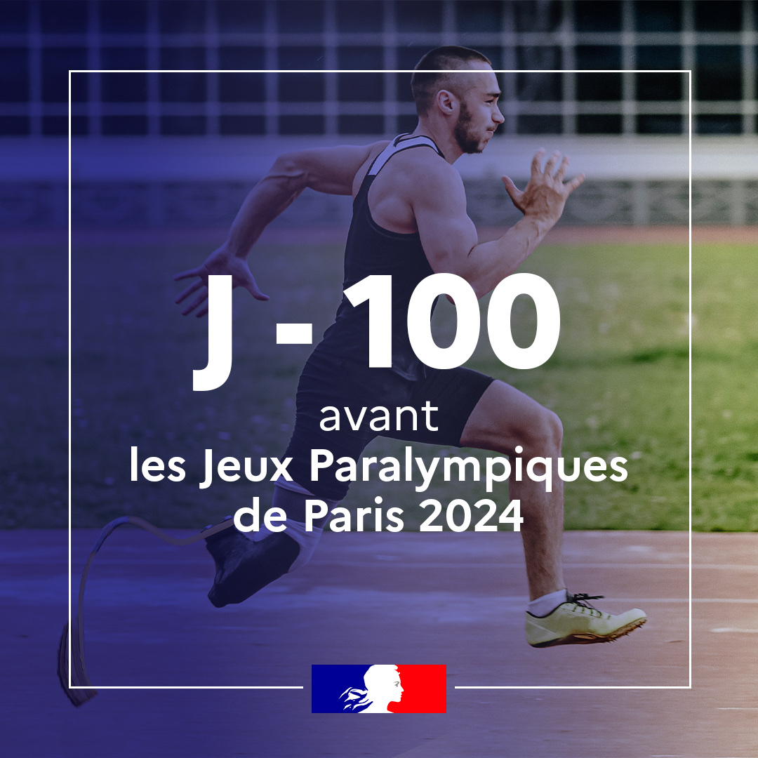 Dans 100 jours, la France organisera pour la 1ere fois de son histoire les Jeux paralympiques. 4 400 athlètes, 549 épreuves, 23 disciplines, 11 jours de compétition : rendez-vous le 28 août pour une cérémonie d'ouverture inédite et un 'match retour' épique. #Paris2024