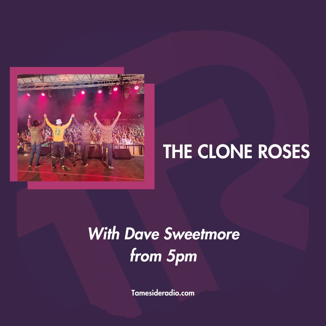Next weekend @thecloneroses headline @IrlamLive - today they will be joining @davesweetmore just after 5pm on our afternoon show 🍋