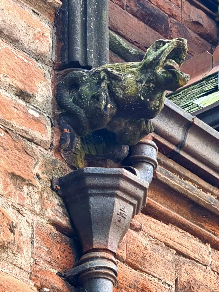 Love this dragon-like creature on a drainpipe on the Gothic style former Hutchesontown Free Church on Dixon Avenue on the Southside of Glasgow. Designed by John Bennie Wilson, it was built in the 1890s. #glasgow #architecture #glasgowbuildings #sculpture #dragon #church