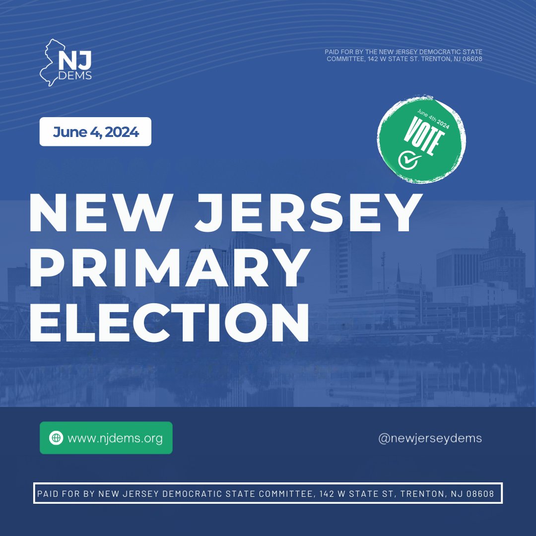 Are you prepared for the NJ primary? visit nj.gov/state/election… to find your early voting polling location. June 4th #earlyvoting #njprimary #njdsc