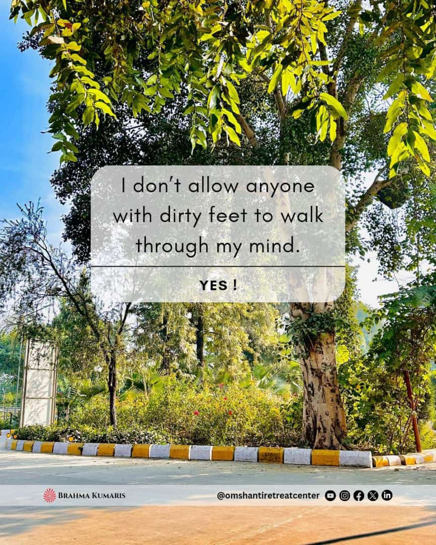 Guard your thoughts like the sacred ground they are. 🧠✨ Follow us @OMSHANTIRETREAT for daily wisdom! #Positivity #Mindfulness #SelfCare #omshanti #brahmakumaris #omshantiretreat
