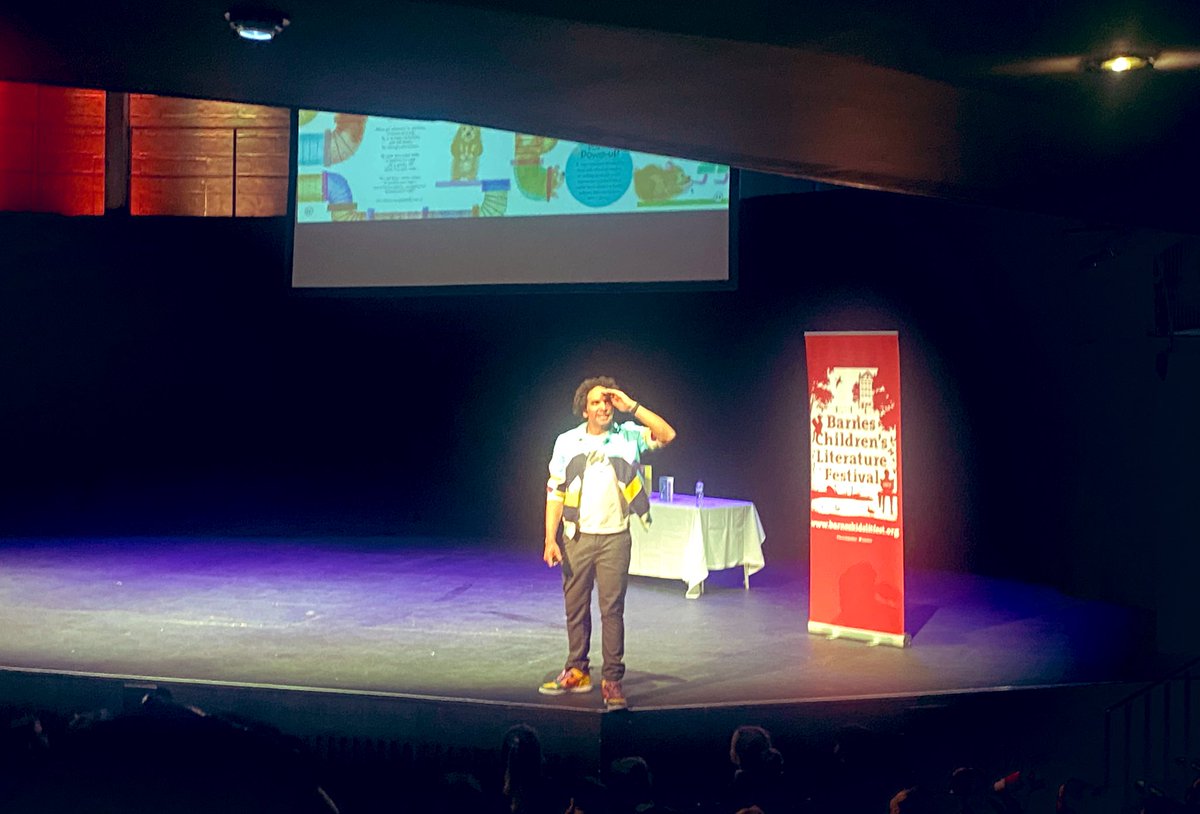 And we’re off! @JosephACoelho got a whopping “It was BRILLIANT! It was ten …no actually it was ELEVEN OUT OF TEN!!!” from a very very happy group of @kidslitfest school kids! 🌟🌟🌟🌟🌟🌟🌟🌟🌟🌟🌟